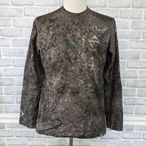 Skre Shirt Green Camo Hunting Performance Base Layer Long Sleeve Top Men M
